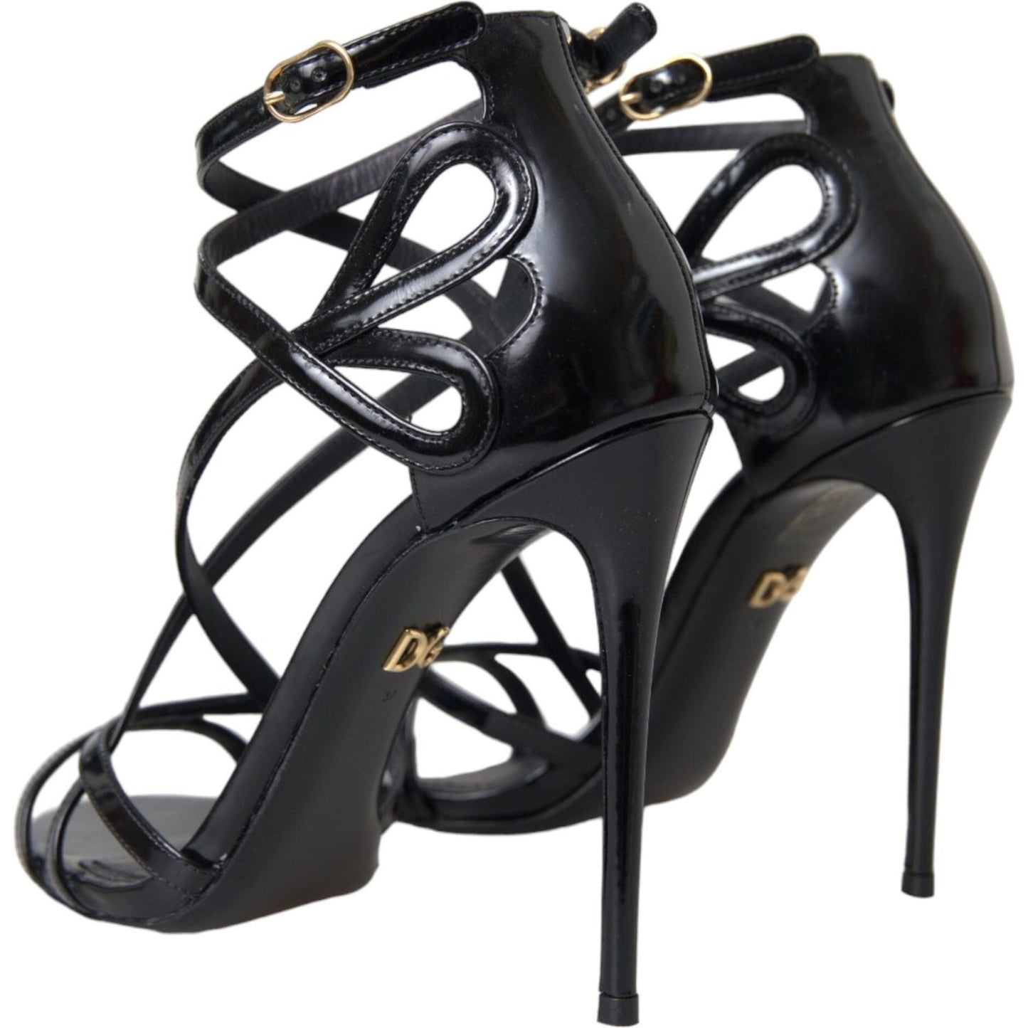 Dolce & Gabbana Black Bellucci Leather Heels Sandals Shoes Dolce & Gabbana