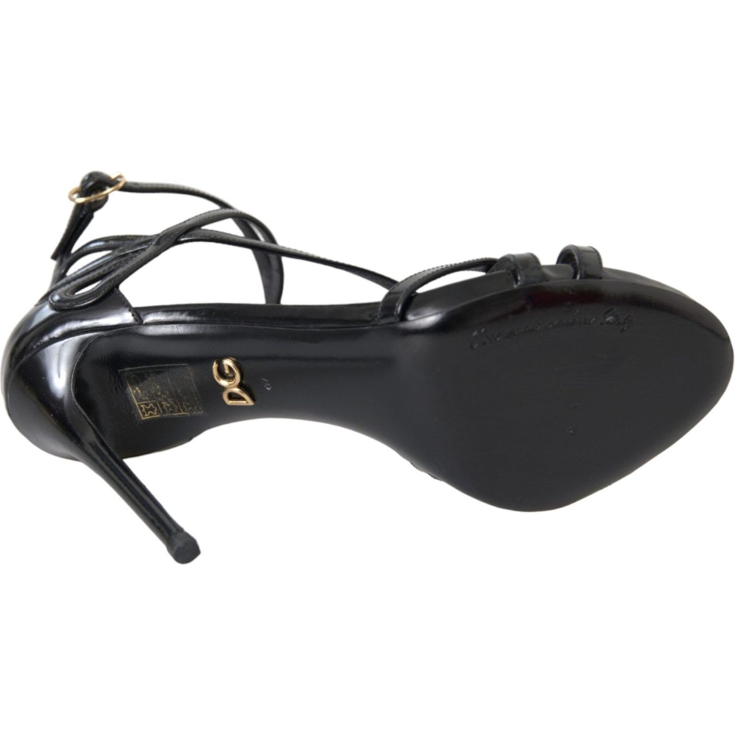 Dolce & Gabbana Black Bellucci Leather Heels Sandals Shoes Dolce & Gabbana