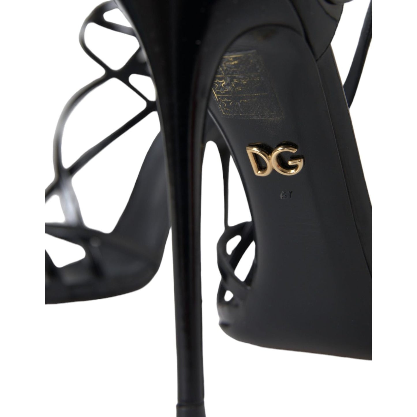 Dolce & Gabbana Black Bellucci Leather Heels Sandals Shoes Dolce & Gabbana