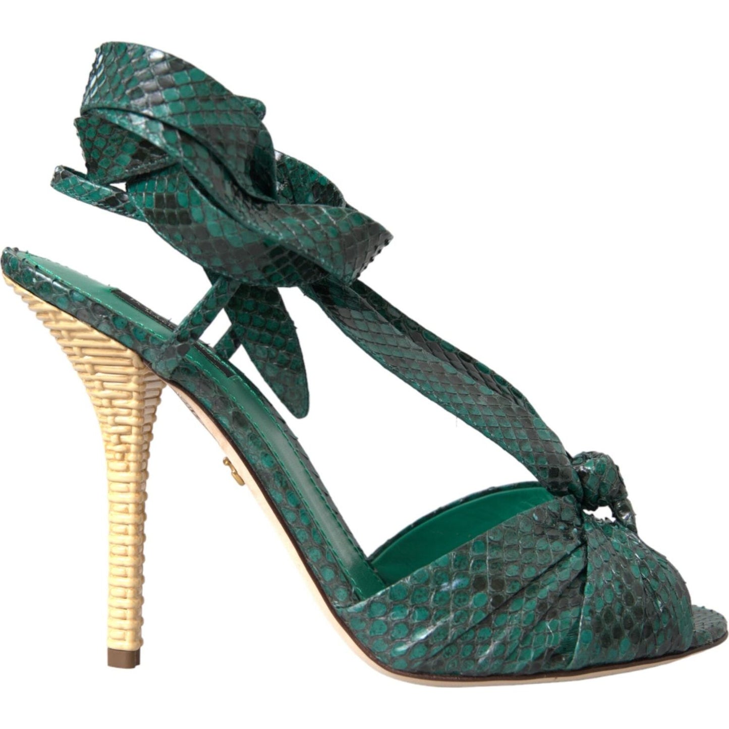 Dolce & Gabbana Green Exotic Leather Heels Sandals Shoes Dolce & Gabbana