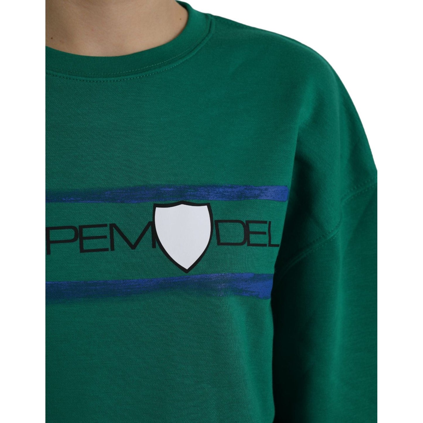 Philippe Model Green Cotton Logo Print Long Sleeves Pullover Sweater Philippe Model