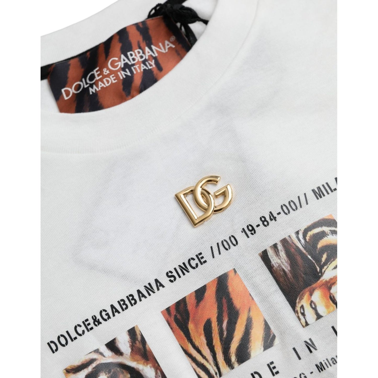 Dolce & Gabbana White Cotton Short Sleeves Crew Neck T-shirt Dolce & Gabbana