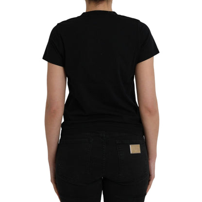 Balenciaga Black Cotton Logo Crew Neck Short Sleeves T-shirt