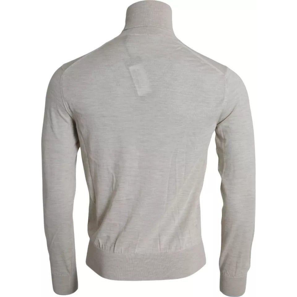 Dolce & Gabbana Pullover Beige Cashmere Turtleneck Sweater Dolce & Gabbana