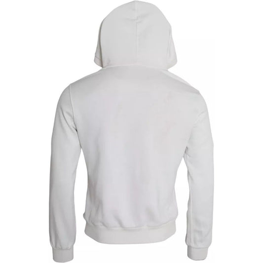 Dolce & Gabbana White Caesar Cotton Hooded Pullover Sweater Dolce & Gabbana