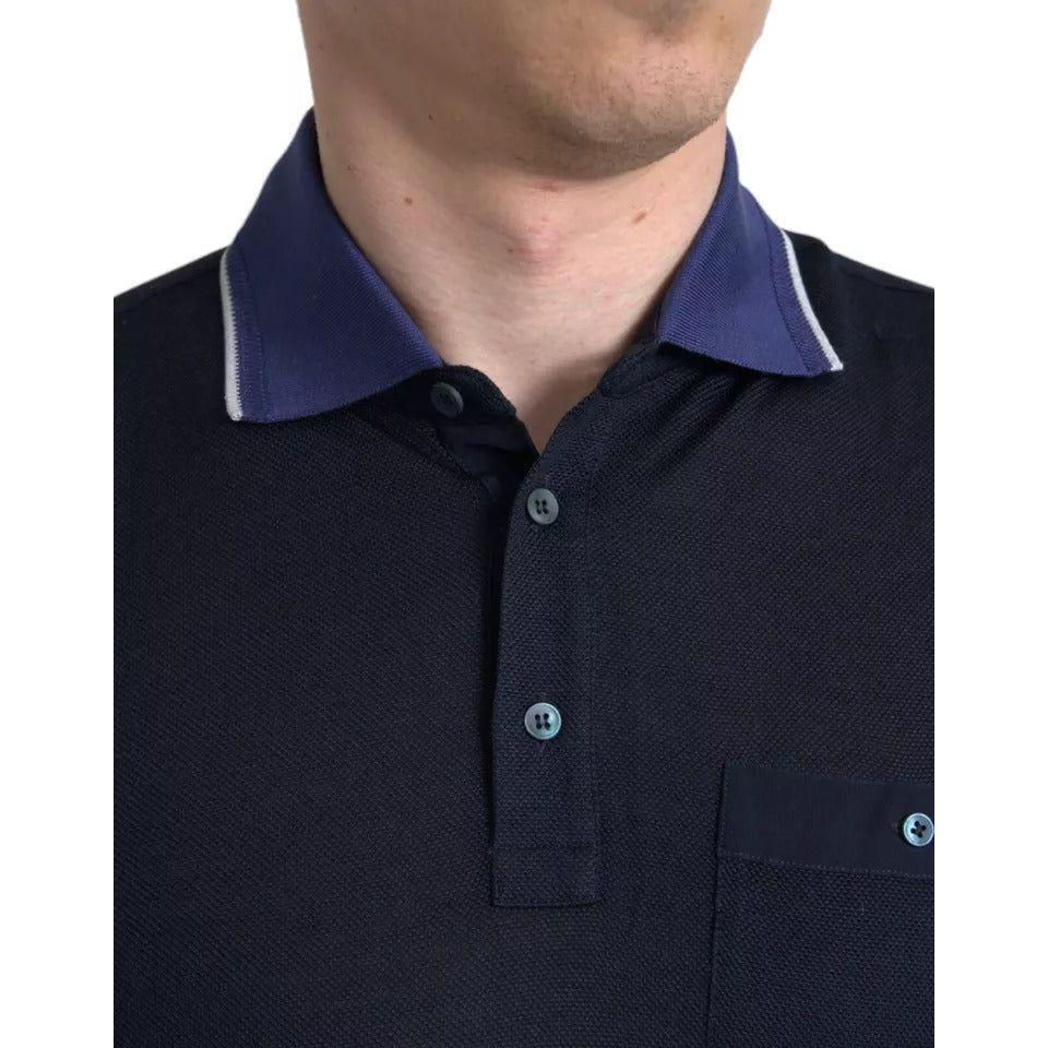 Dolce & Gabbana Navy Blue Collared Short Sleeve Polo T-shirt Dolce & Gabbana