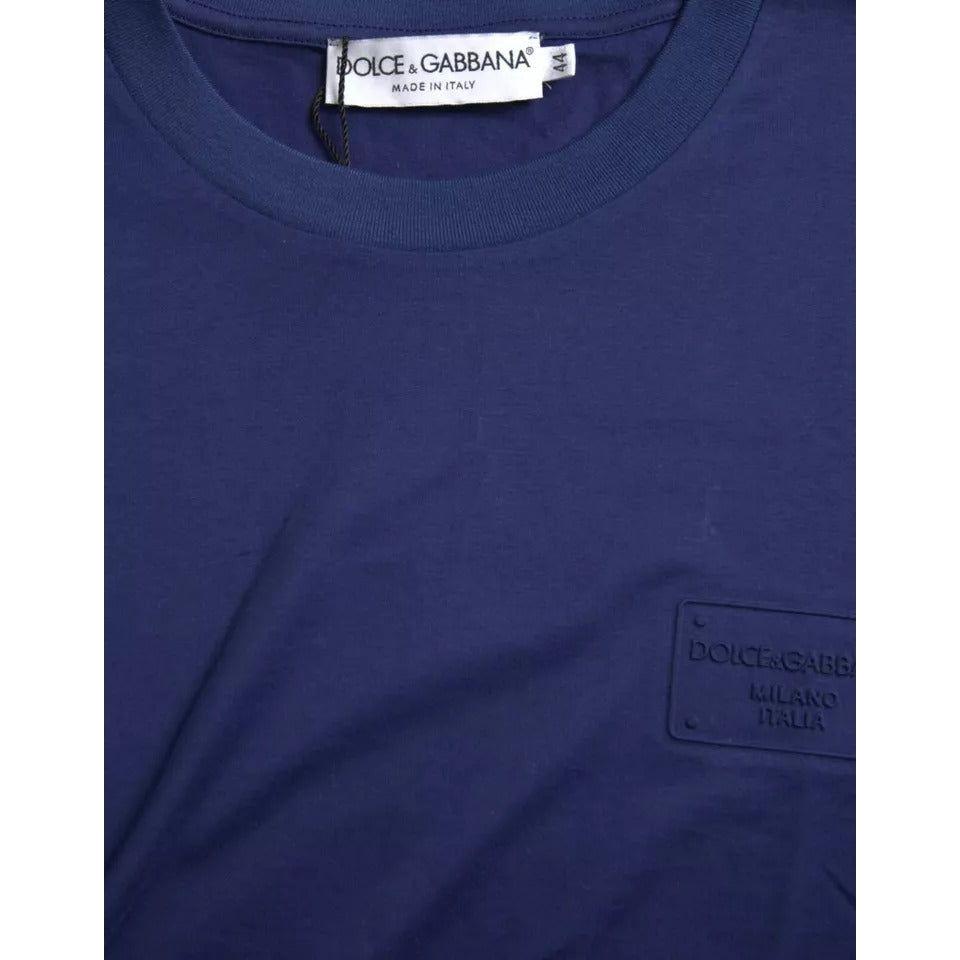 Dolce & Gabbana Royal Blue Round Neck Short Sleeve T-shirt Dolce & Gabbana