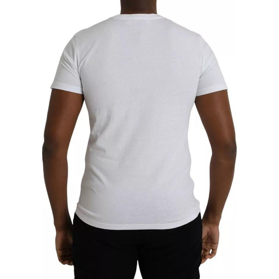 Dolce & Gabbana White Logo Cotton Crew Neck Short Sleeves T-shirt Dolce & Gabbana