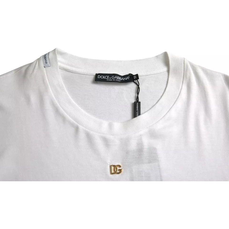 Dolce & Gabbana White Logo Cotton Round Neck Short Sleeves T-shirt Dolce & Gabbana