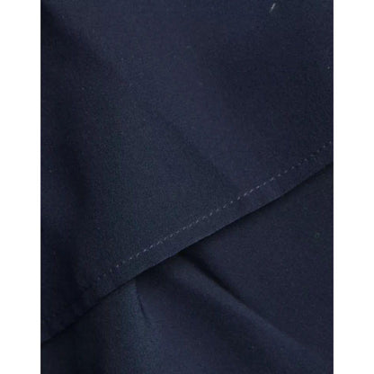 Dolce & Gabbana Blue Long Sleeves Ascot Collar Blouse Top