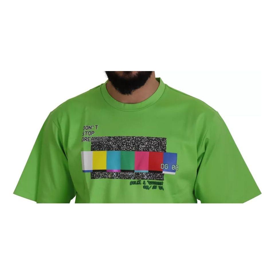 Dolce & Gabbana Green Cotton DG CHANNEL Top T-shirt Dolce & Gabbana