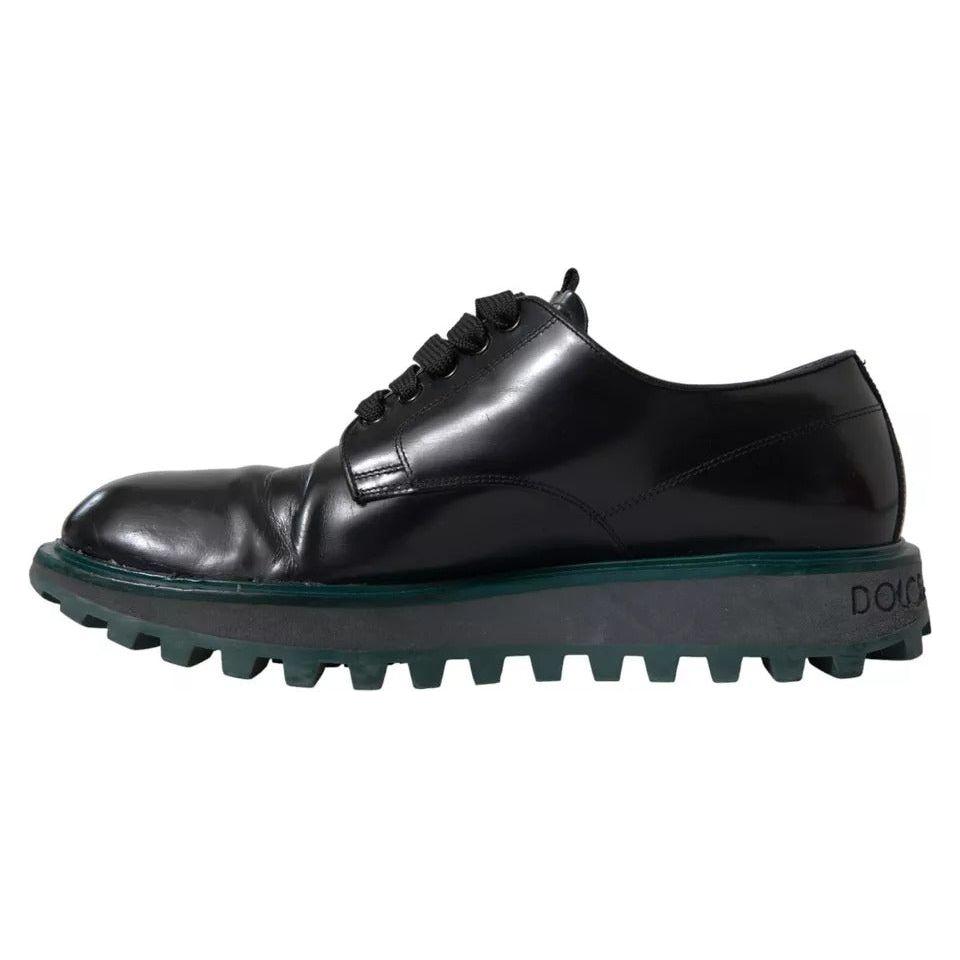 Dolce & Gabbana Black Leather Derby Formal Dress Shoes Dolce & Gabbana