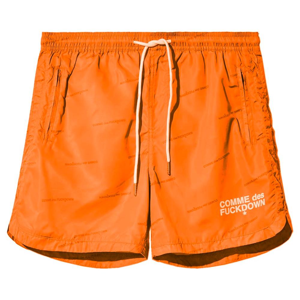 Comme Des Fuckdown Orange Polyester Men's Bermuda Short Comme Des Fuckdown