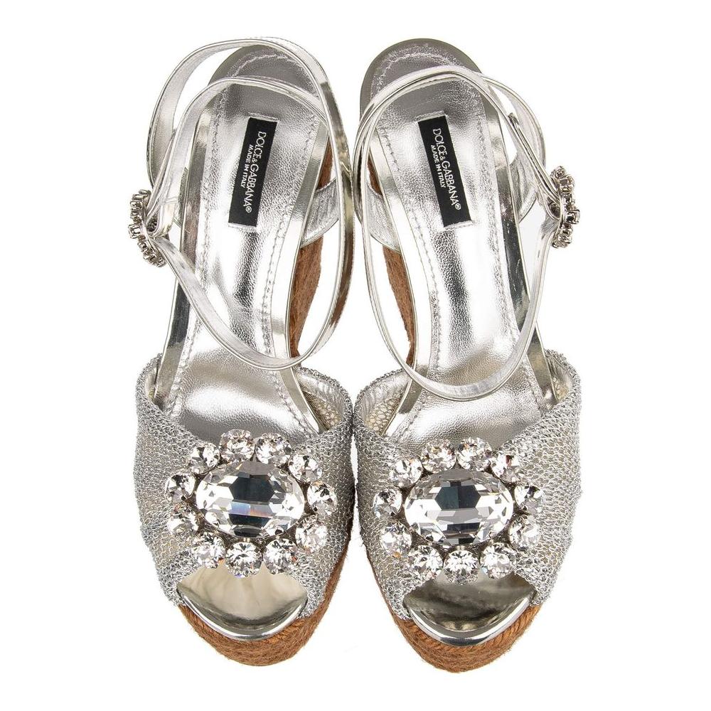 Dolce & Gabbana Gray Polyester Sandal Dolce & Gabbana