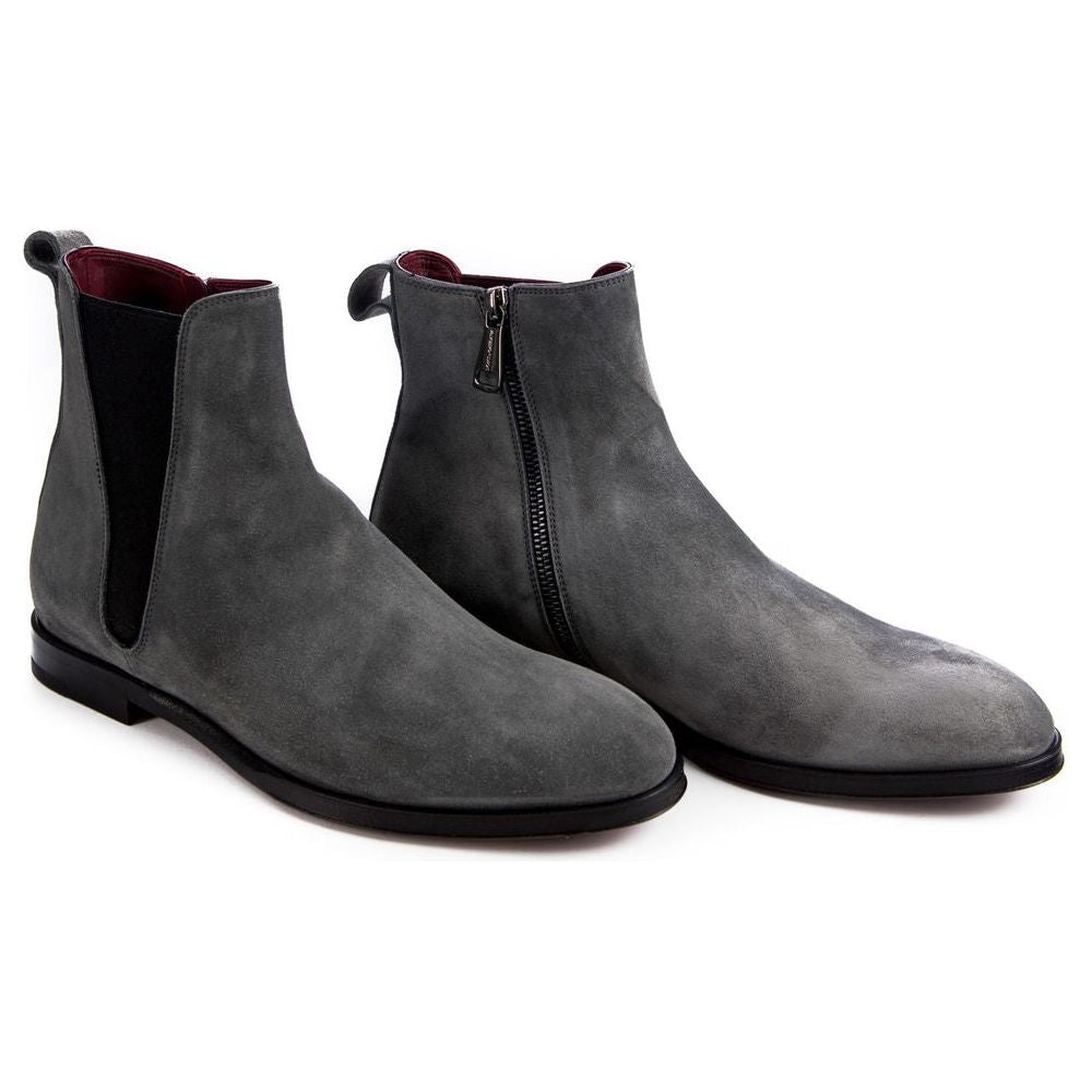 Dolce & Gabbana Gray Leather Di Calfskin Boot Dolce & Gabbana