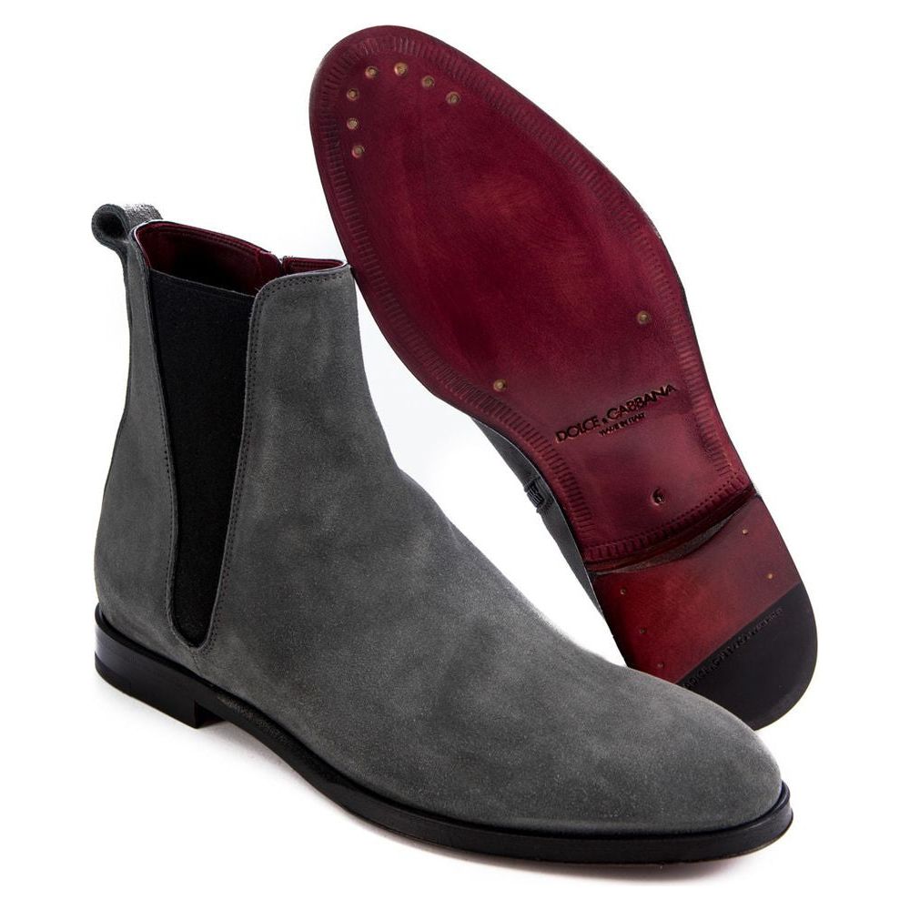 Dolce & Gabbana Gray Leather Di Calfskin Boot Dolce & Gabbana