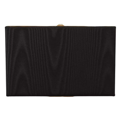 Dolce & Gabbana Black Silk Gold Frame Clutch Evening Party Purse Bag