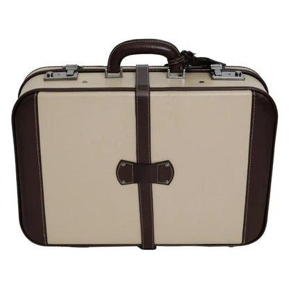 Dolce & Gabbana Brown Beige Leather Mens Travel Suitcase Luggage Bag