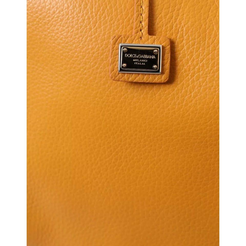 Dolce & Gabbana Yellow Leather Hand Shoulder Purse Satchel SICILY Bag Dolce & Gabbana