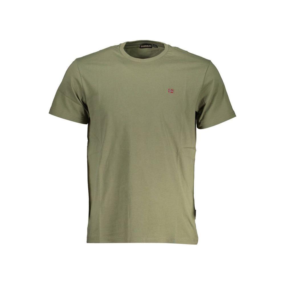 Napapijri Green Cotton Men T-Shirt Napapijri