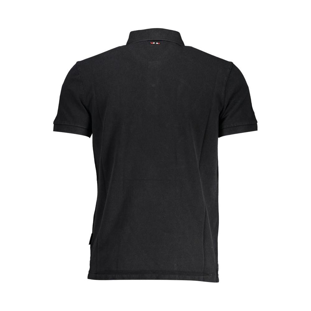 Napapijri Black Cotton Men Polo Shirt Napapijri