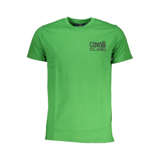 Cavalli Class Green Cotton T-Shirt Cavalli Class