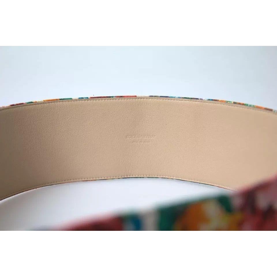 Dolce & Gabbana Multicolor Carretto Fabric Wide Waist Belt Dolce & Gabbana