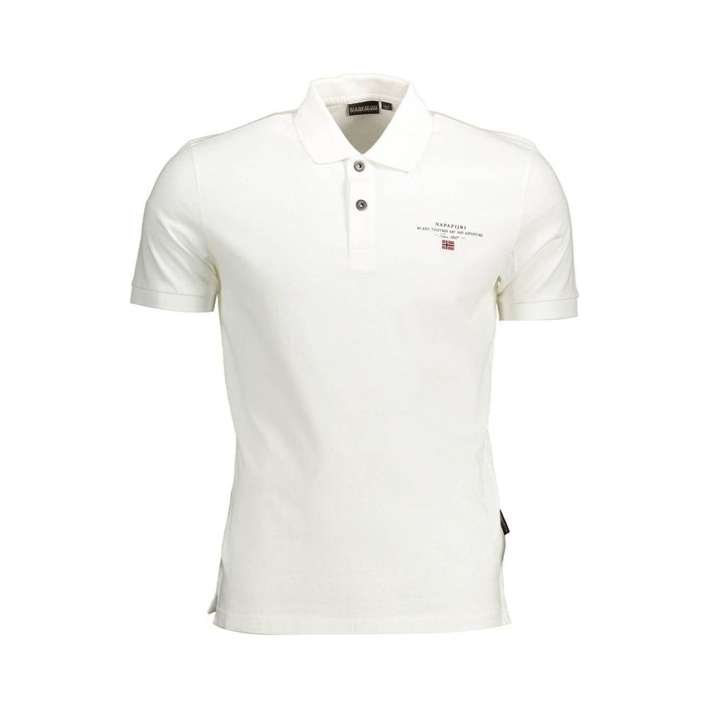 Napapijri White Cotton Men Polo Shirt Napapijri