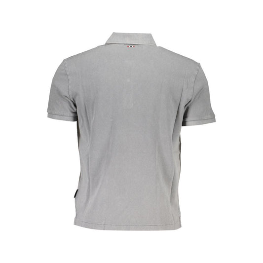 Napapijri Gray Cotton Polo Shirt Napapijri