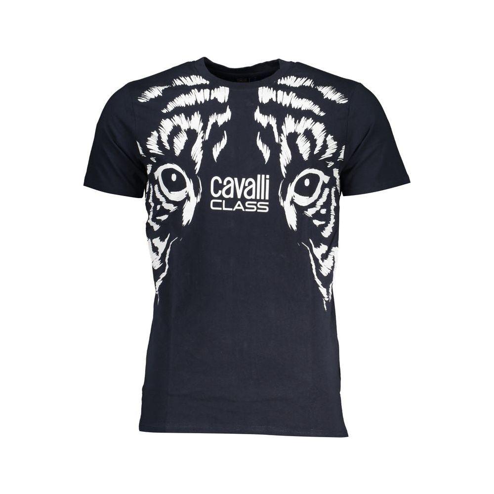 Cavalli Class Blue Cotton T-Shirt Cavalli Class