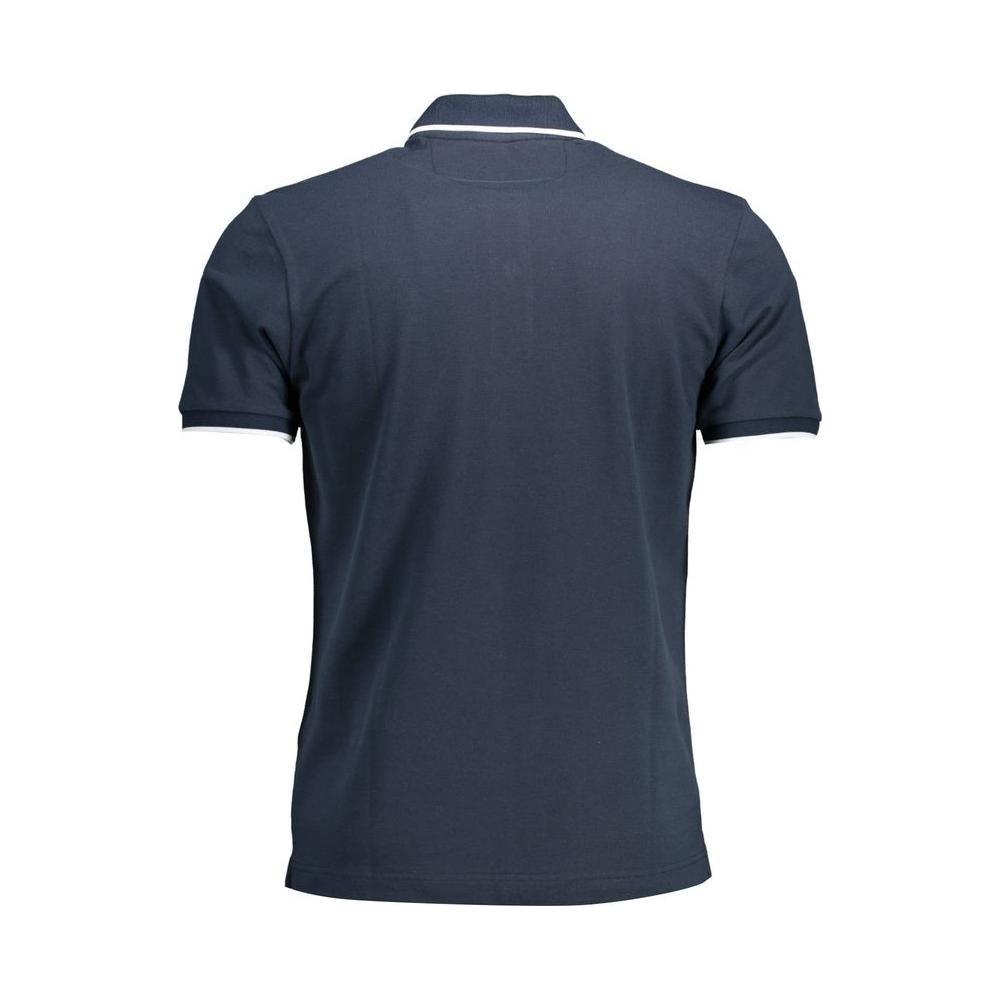 La Martina Blue Cotton Men Polo La Martina