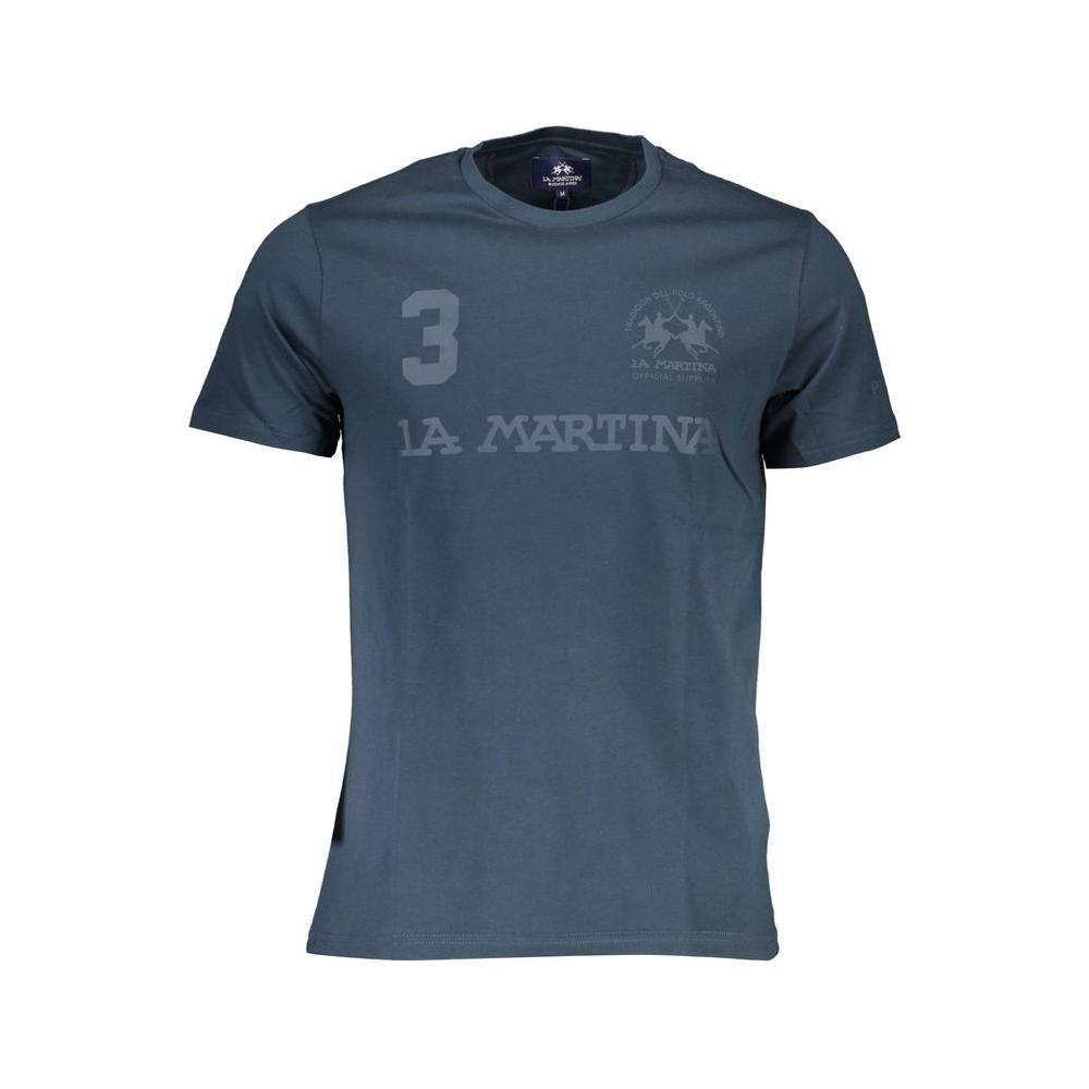 La Martina Blue Cotton Men T-Shirt La Martina