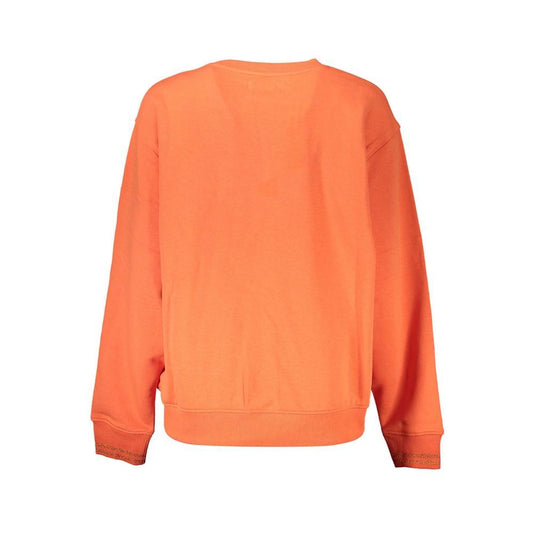 Desigual Vibrant Orange Sweatshirt with Chic Logo Detail Desigual