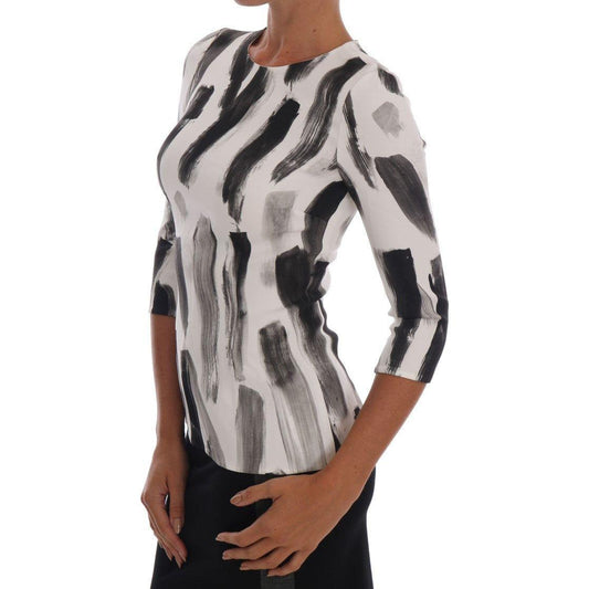 Dolce & Gabbana Elegant Striped Stretch Blouse Dolce & Gabbana