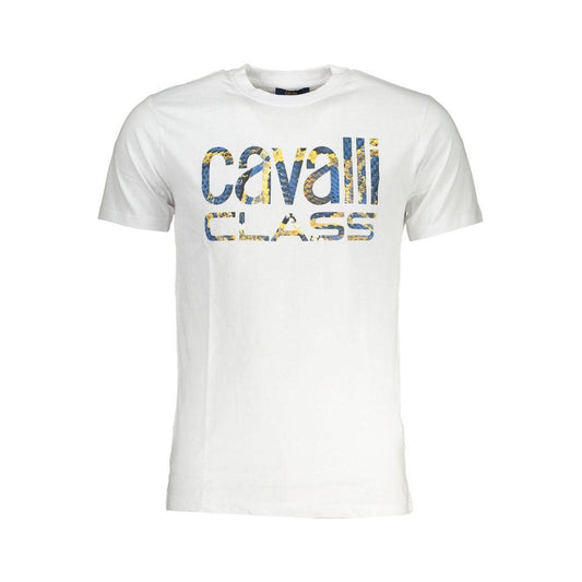 Cavalli Class White Cotton T-Shirt Cavalli Class