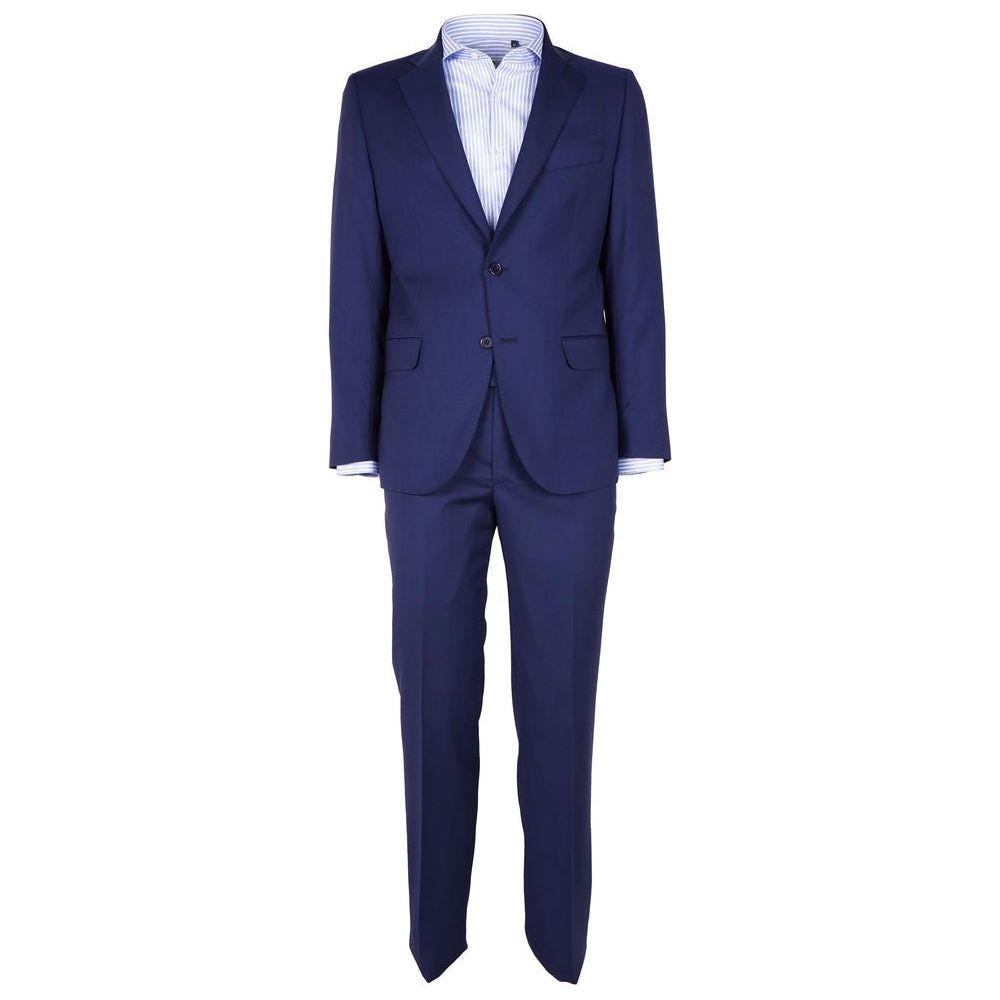 Made in Italy Blue Virgin Wool Men Suit Made in Italy