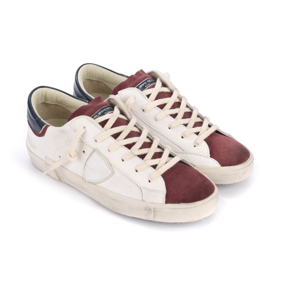 Philippe Model Elegant Leather Sneakers with Suede Accents Philippe Model