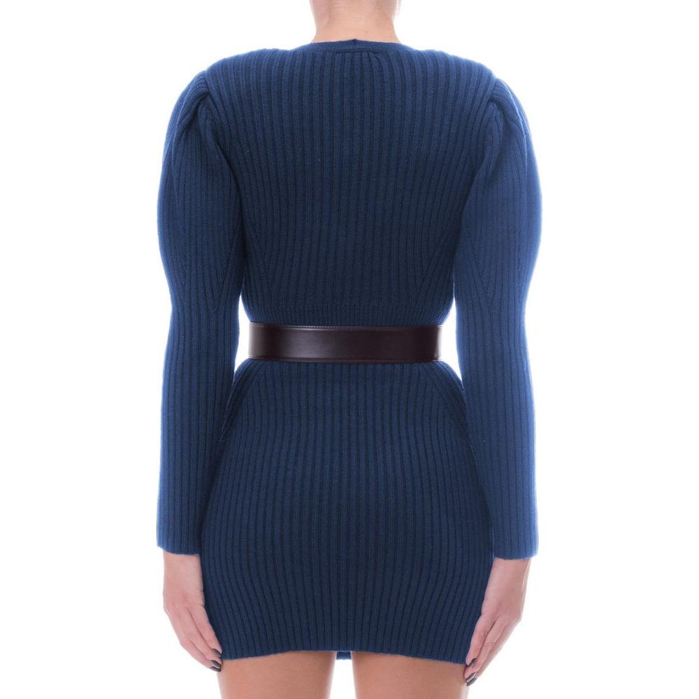 Elisabetta Franchi Blue Wool Women Dress Elisabetta Franchi