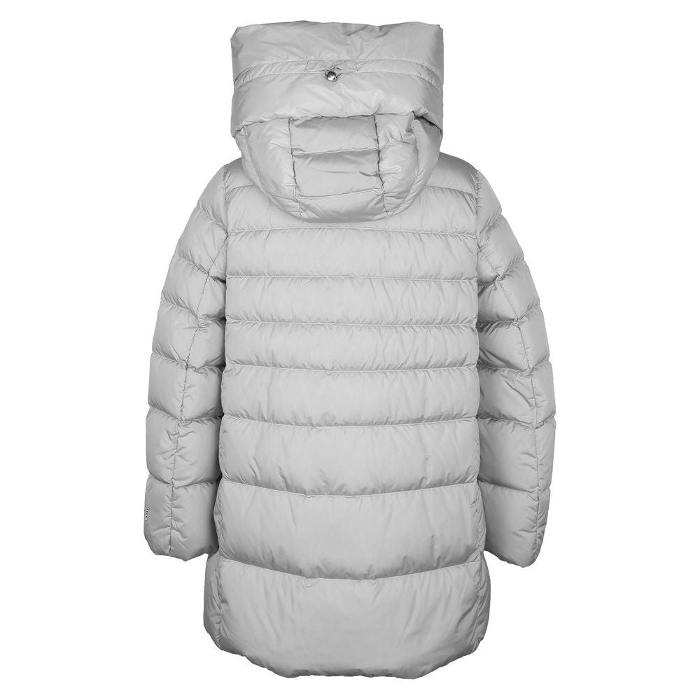 Add Chic Gray High-Collar Down Jacket for Women Add