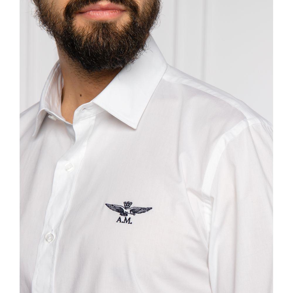 Aeronautica Militare White Cotton Men Shirt Aeronautica Militare