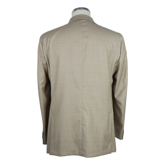 Emilio Romanelli Beige Wool Men Blazer Emilio Romanelli