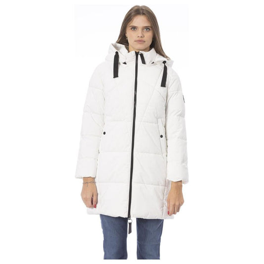 Baldinini Trend Elegant White Long Down Jacket for Women Baldinini Trend