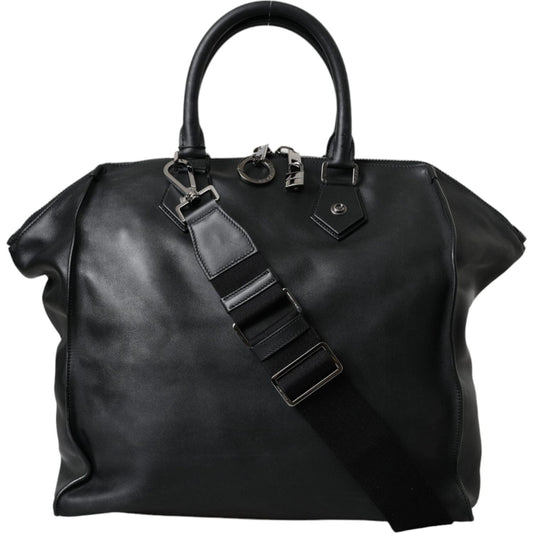 Dolce & Gabbana Black Washed Calfskin Biker Style Shopper Bag Dolce & Gabbana