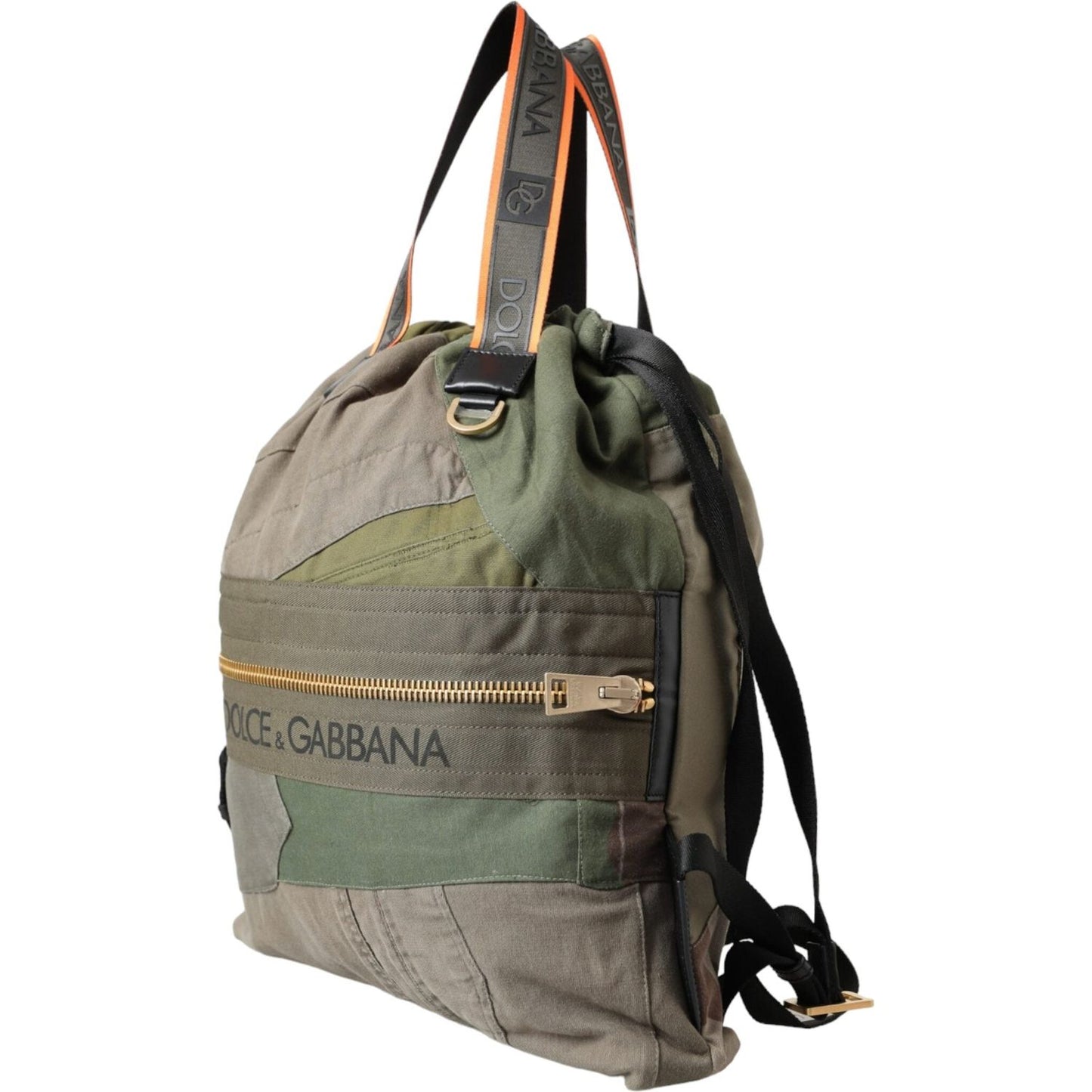 Dolce & Gabbana Military Green Patchwork Rucksack Backpack Bag Dolce & Gabbana