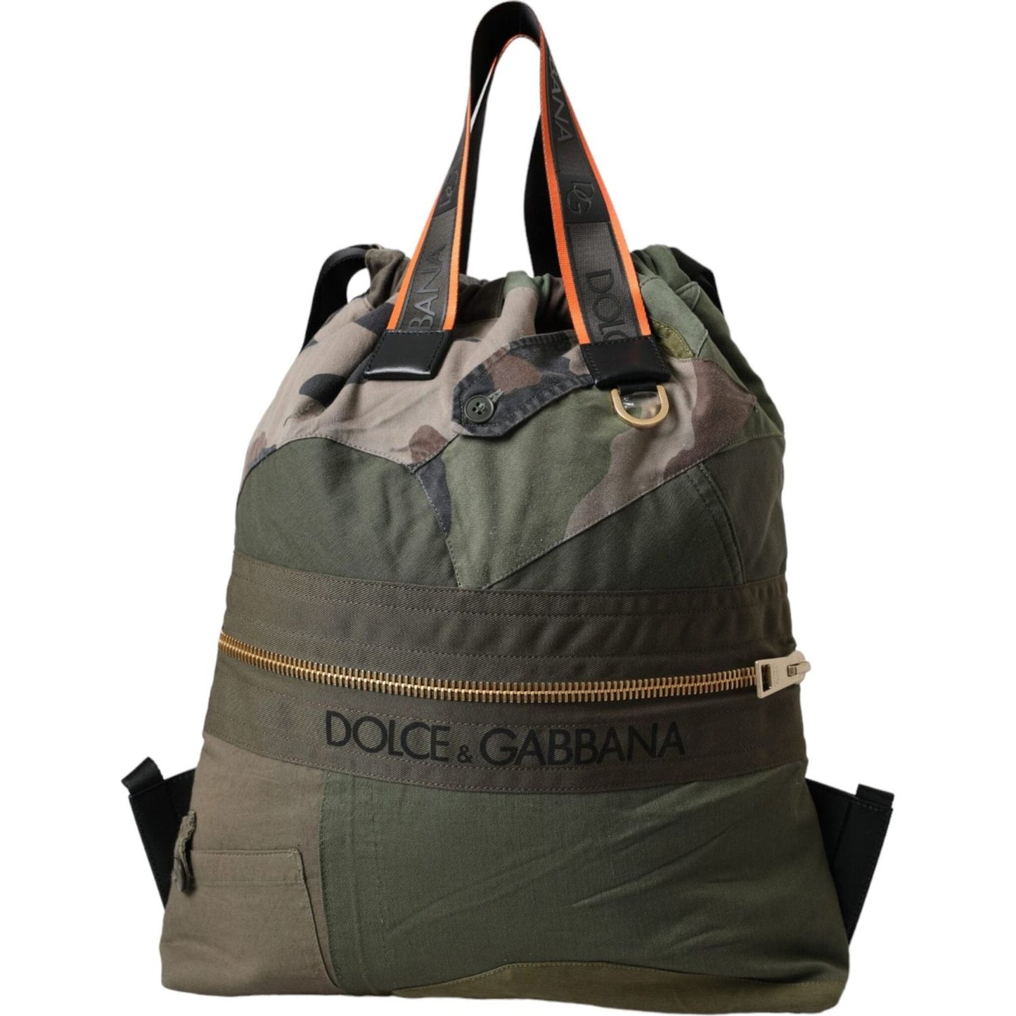 Dolce & Gabbana Military Green Patchwork Rucksack Backpack Bag Dolce & Gabbana