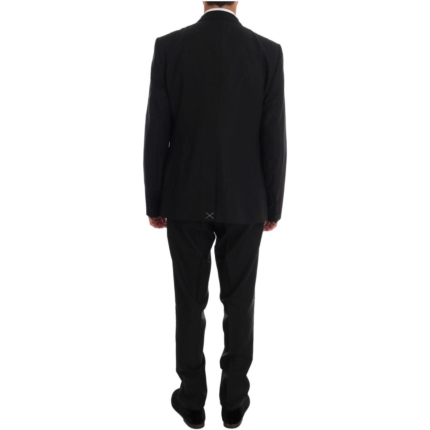 Dolce & Gabbana Elegant Black Wool Three-Piece Suit Suit Dolce & Gabbana