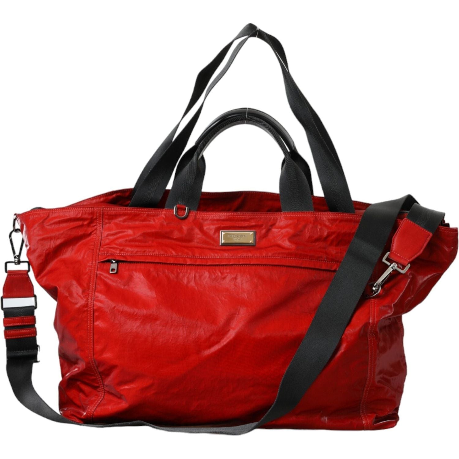 Front view with bag zipped and handles upright.