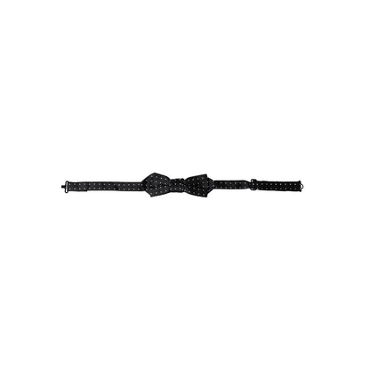Dolce & Gabbana Black Silk Polka Dot Adjustable Neck Men Papillon Bow Tie
