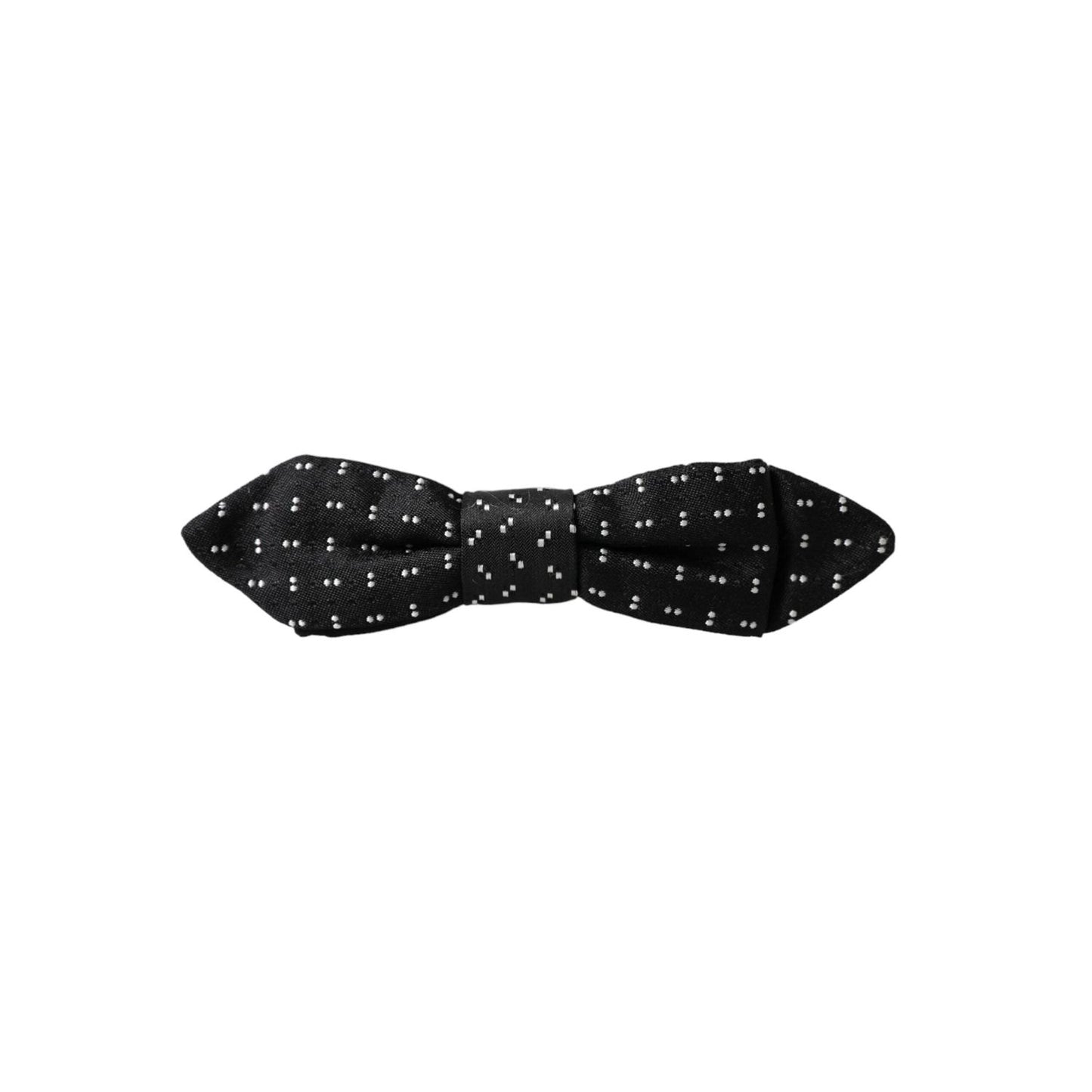Dolce & Gabbana Black Silk Patterned Adjustable Neck Men Papillon Bow Tie