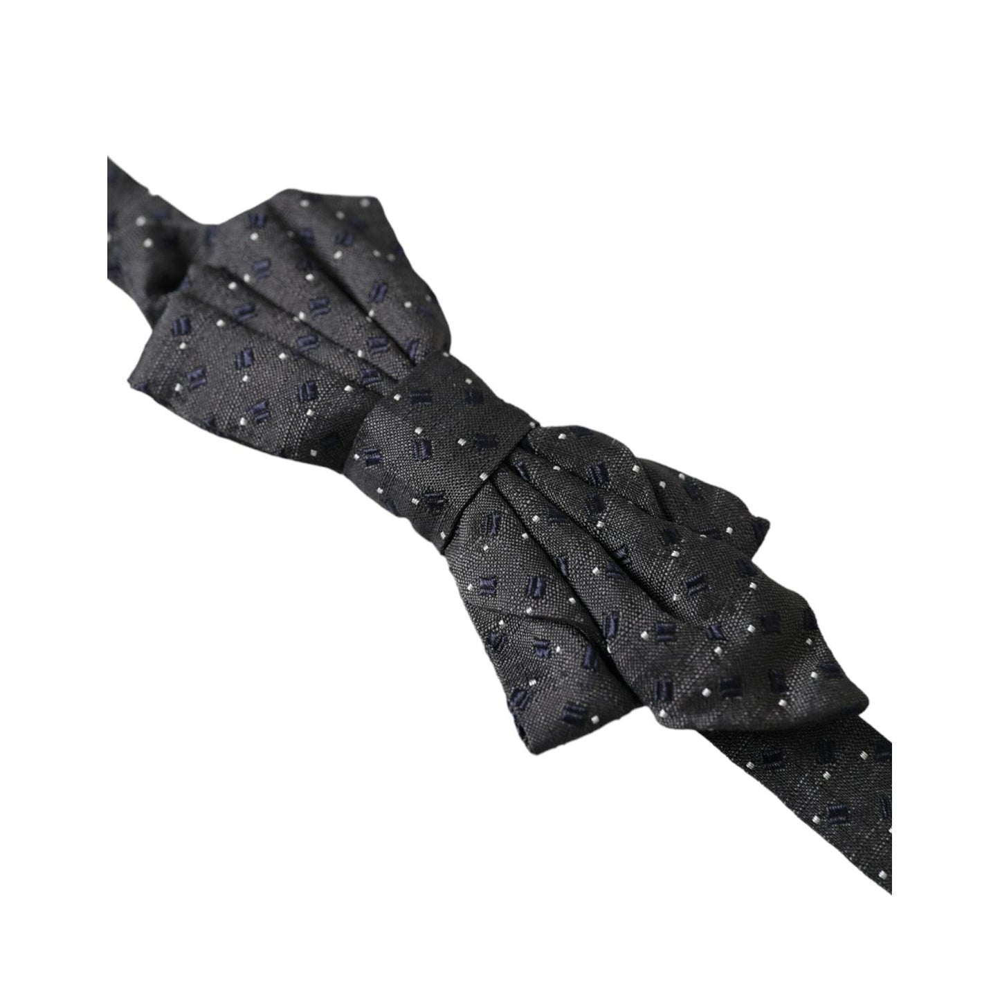 Dolce & Gabbana Black Silk Patterned Adjustable Neck Men Papillon Bow Tie